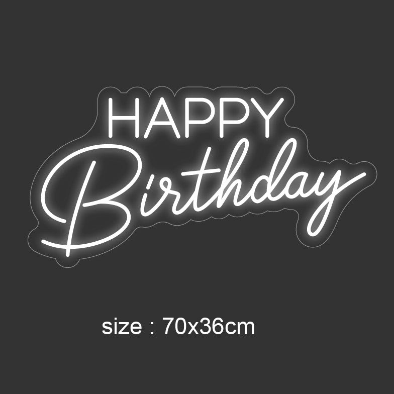 "Happy Birthday" Led neonskilt. Bestilling!