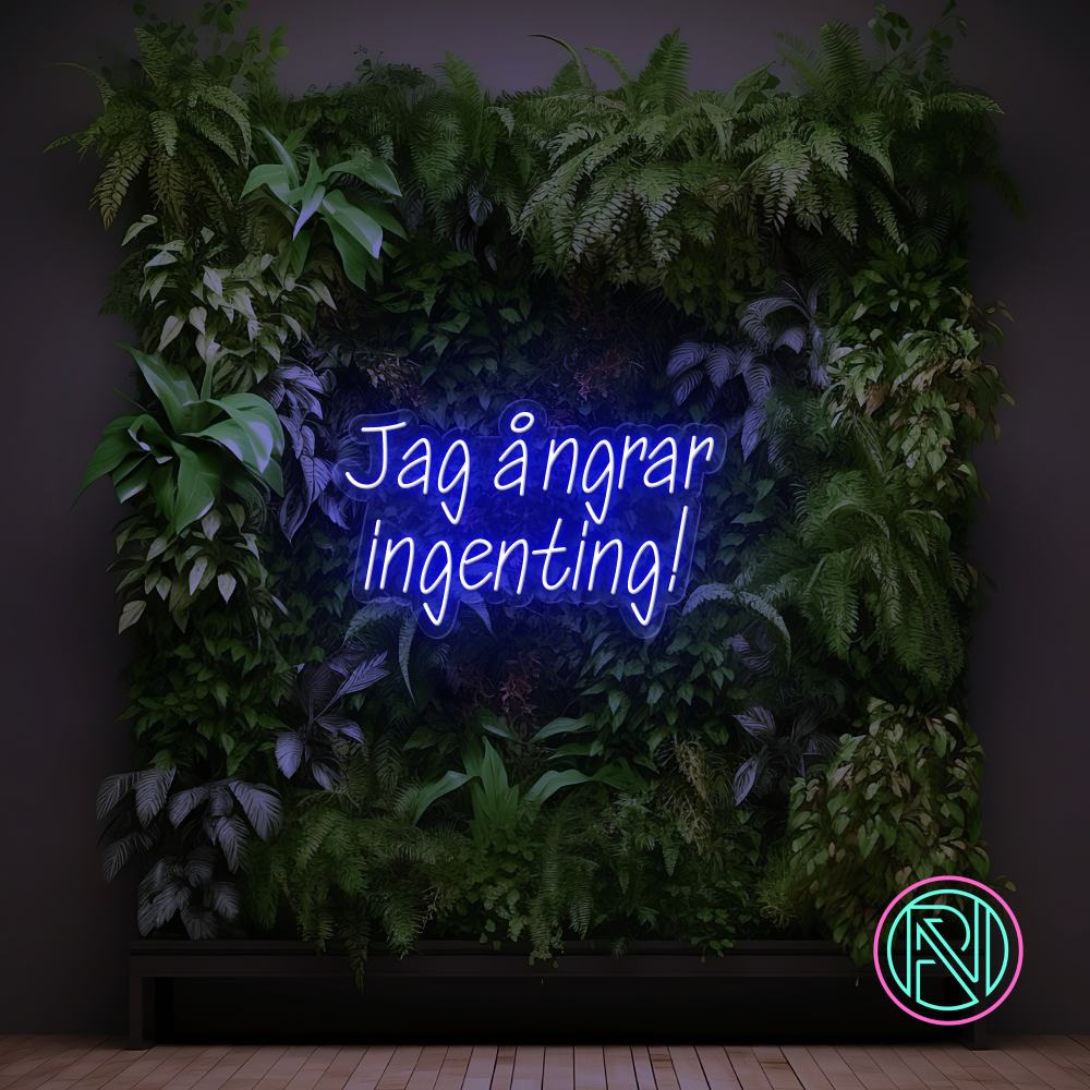 "Jag ångrar ingenting!"LED NEONSKILT. Bestilling!