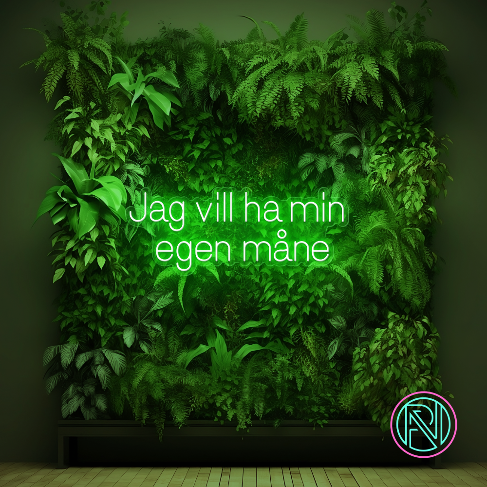 "Jag vill ha min egen måne"LED NEONSKILT.