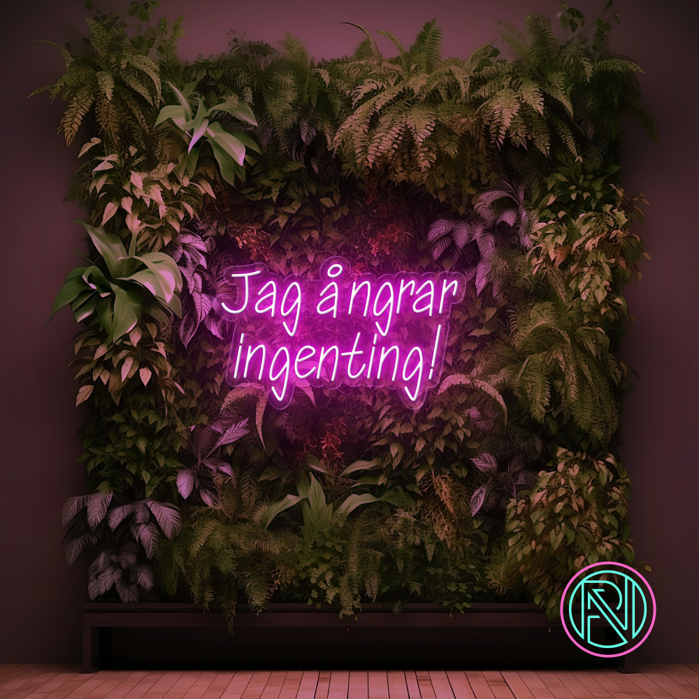 "Jag ångrar ingenting!"LED NEONSKILT. Bestilling!