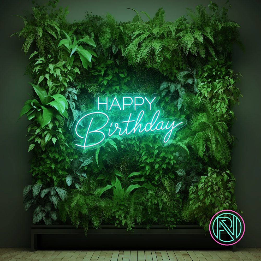 "Happy Birthday" Led neonskilt. Bestilling!