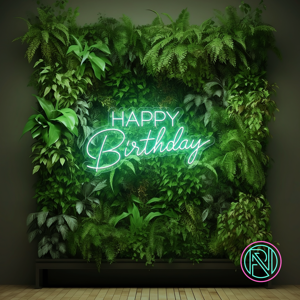 "Happy Birthday" Led neonskilt. Bestilling!