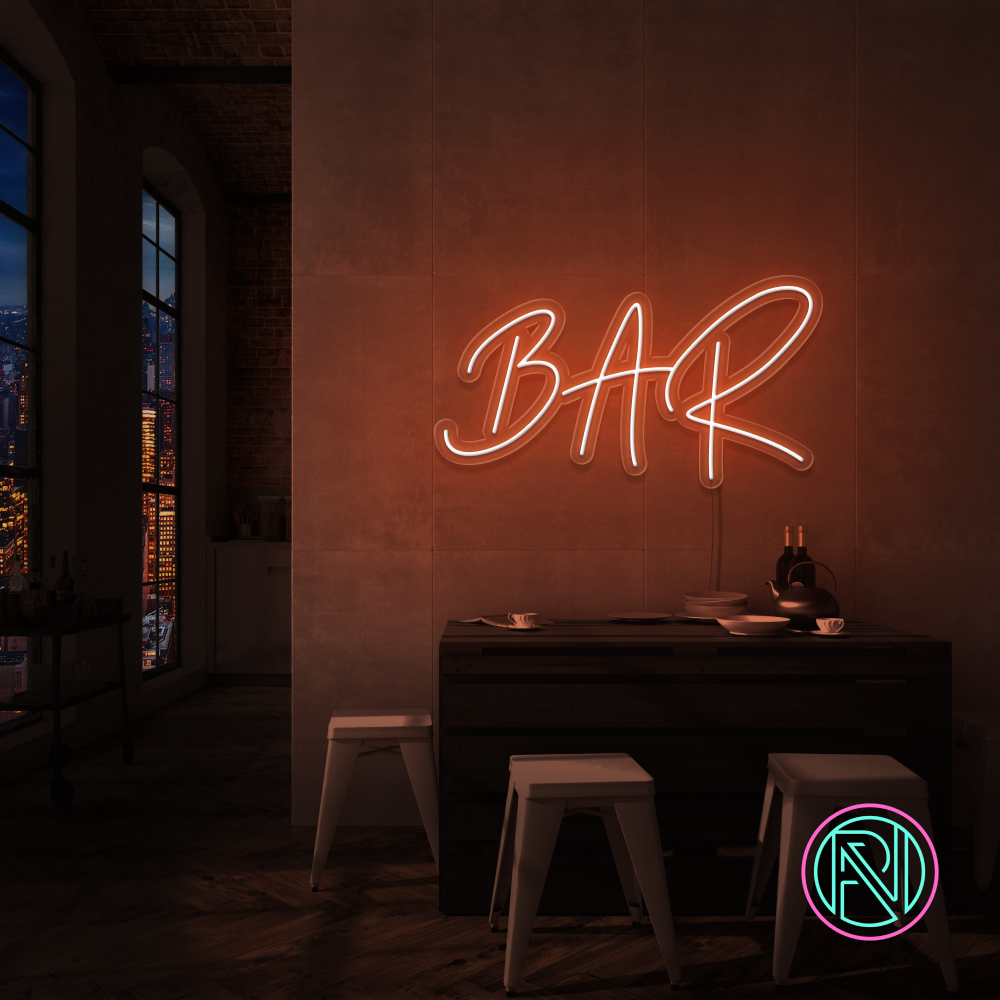 "BAR" Led neonskilt. 55x100cm. Bestilling!