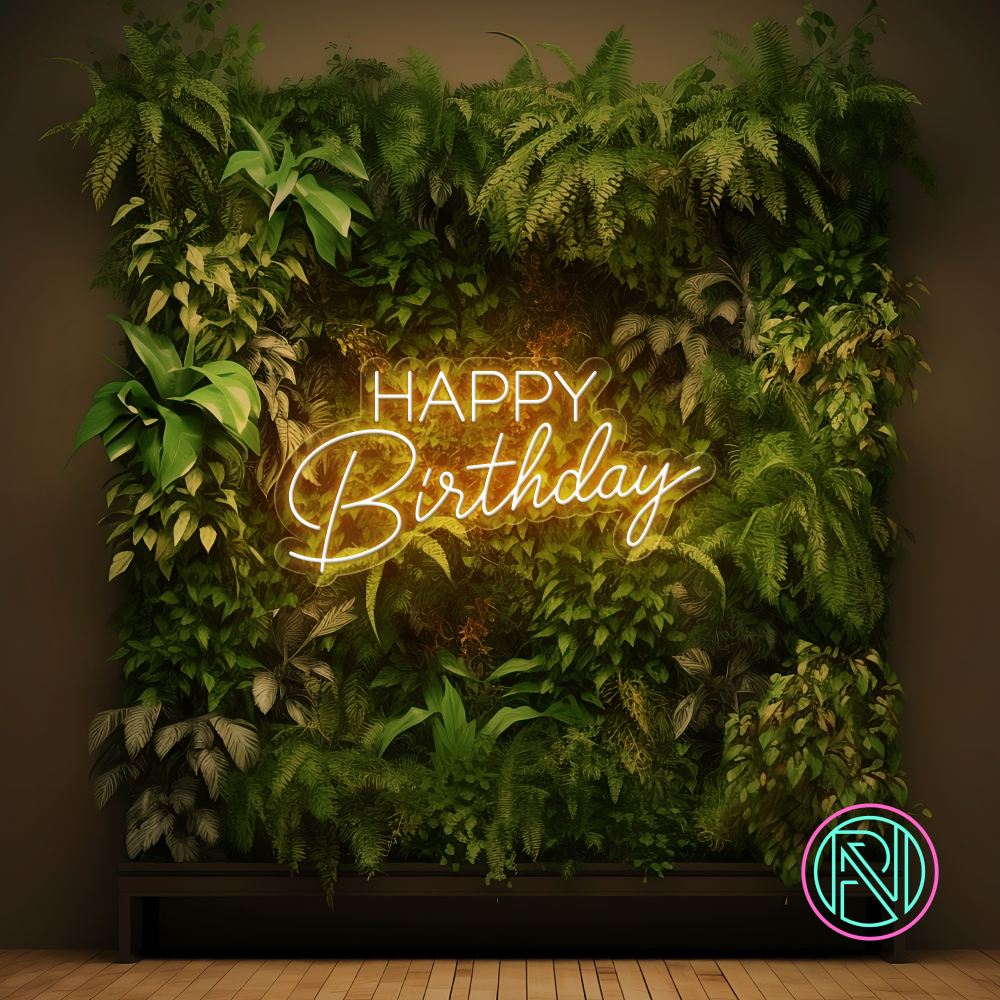 "Happy Birthday" Led neonskilt. Bestilling!