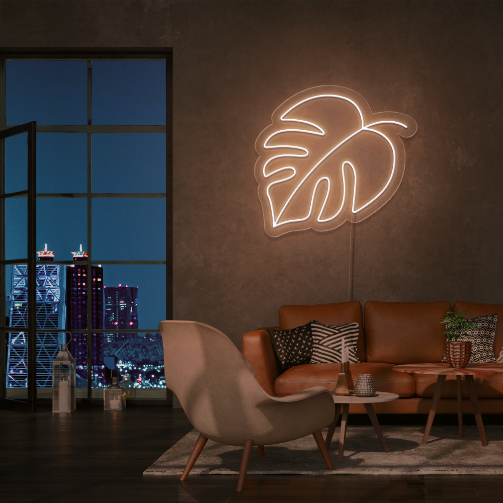 "Tropisk blad" Led neonskilt. Bestilling!