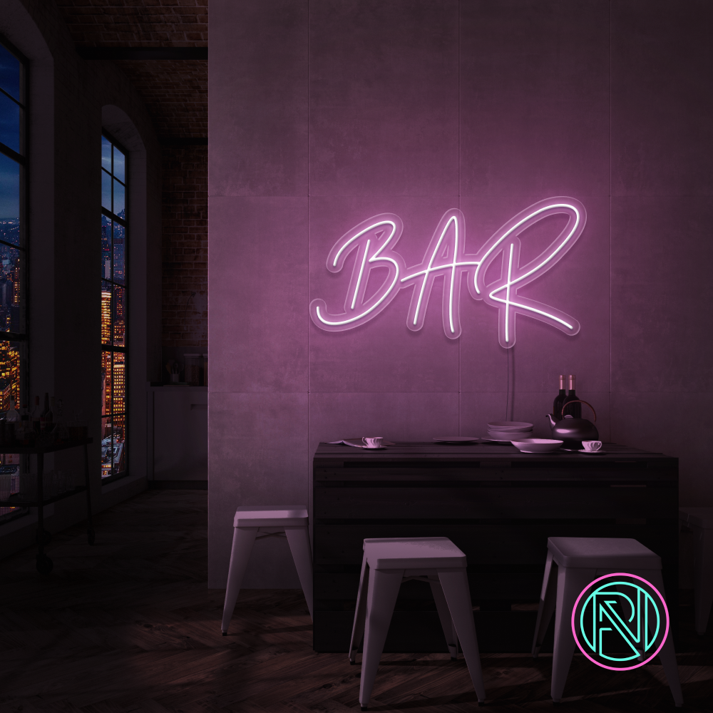 "BAR" Led neonskilt. 55x100cm. Bestilling!