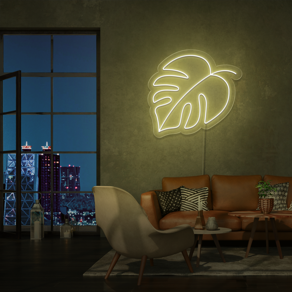 "Tropisk blad" Led neonskilt. Bestilling!