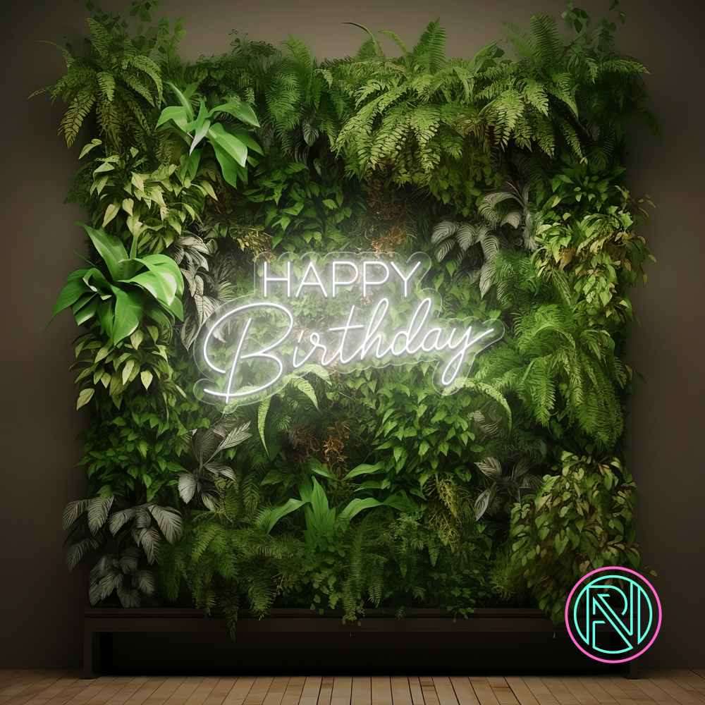 "Happy Birthday" Led neonskilt. Bestilling!