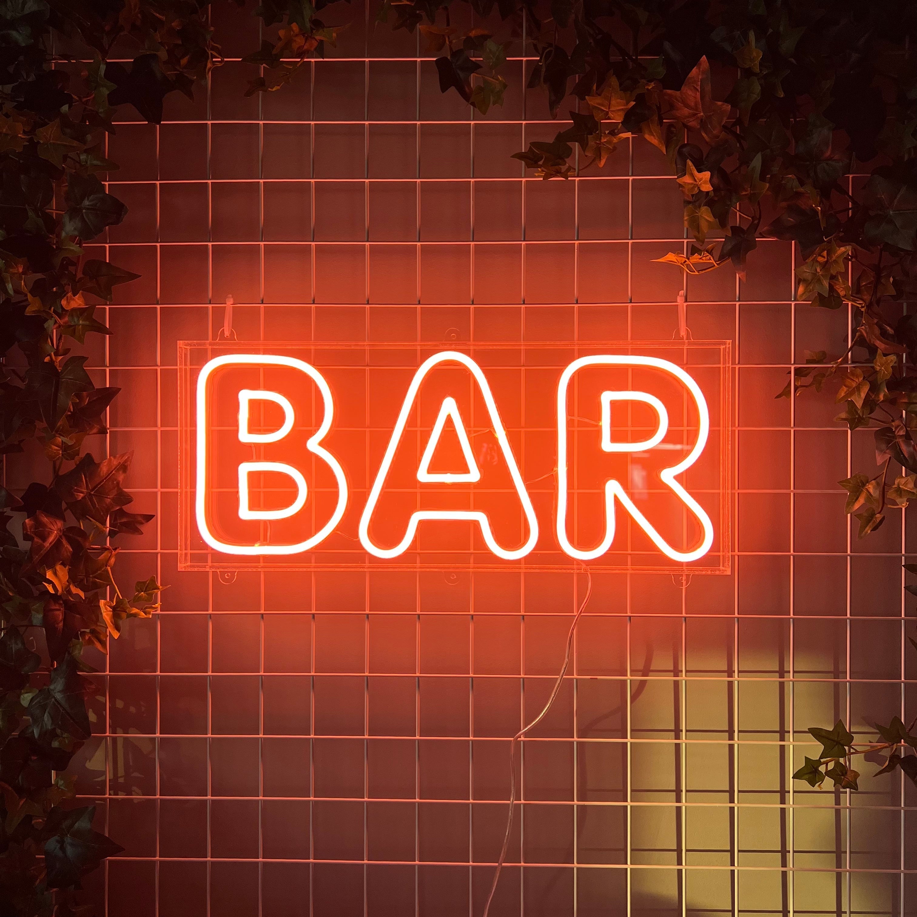 Neonskilt "BAR" Utendørs. Bestilling!