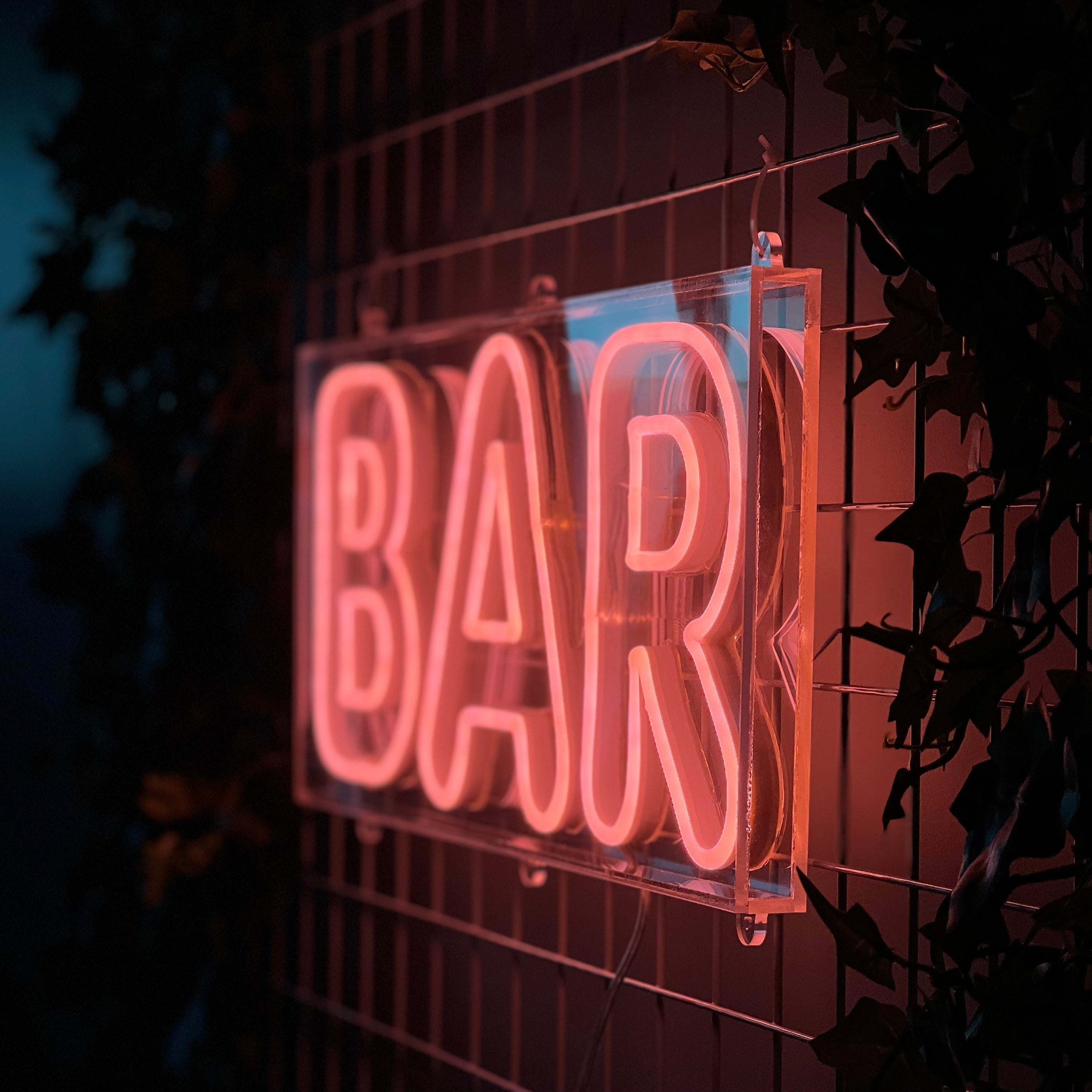 Neonskilt "BAR" Utendørs. Bestilling!