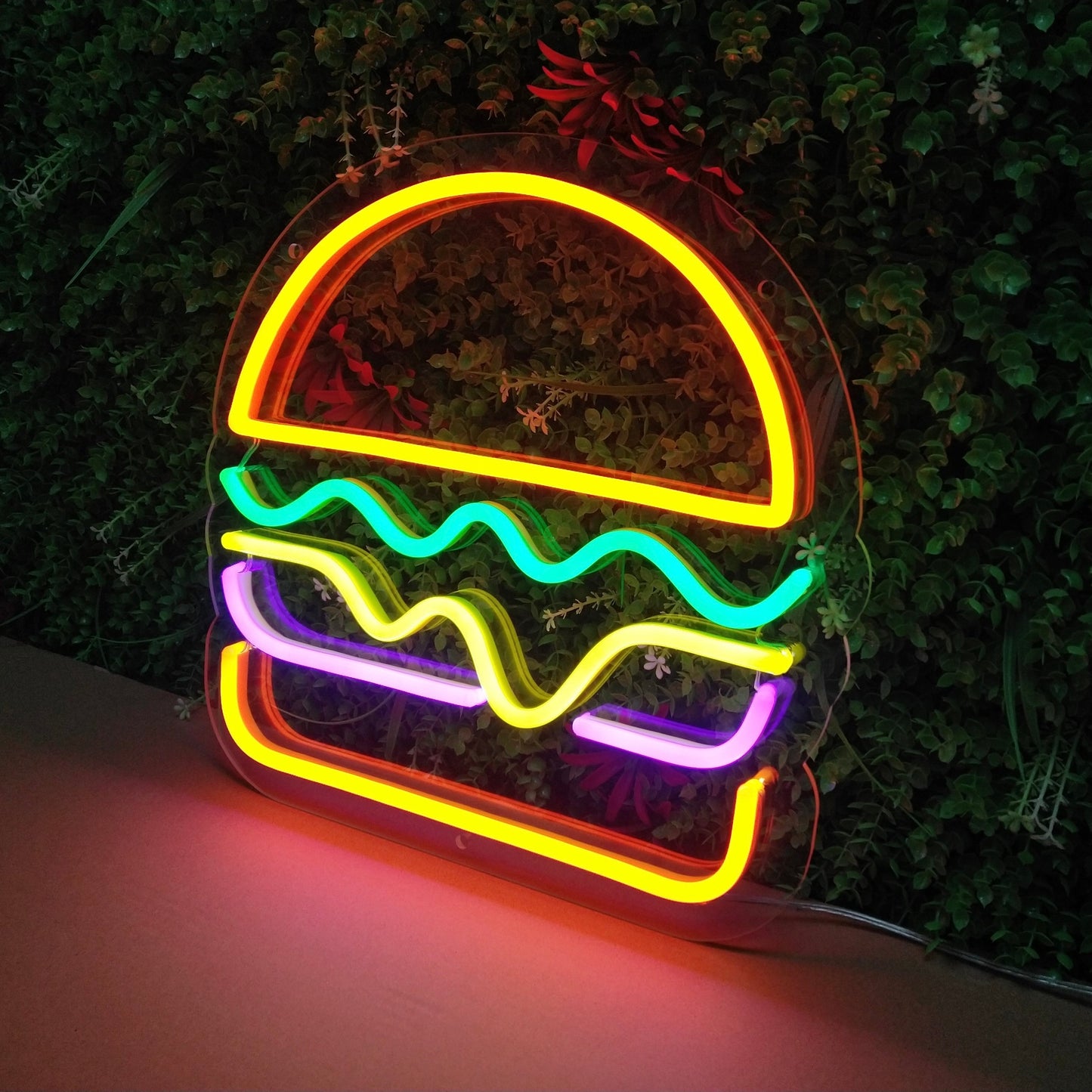(HAMBURGER) LED NEONSKILT.Bestilling!