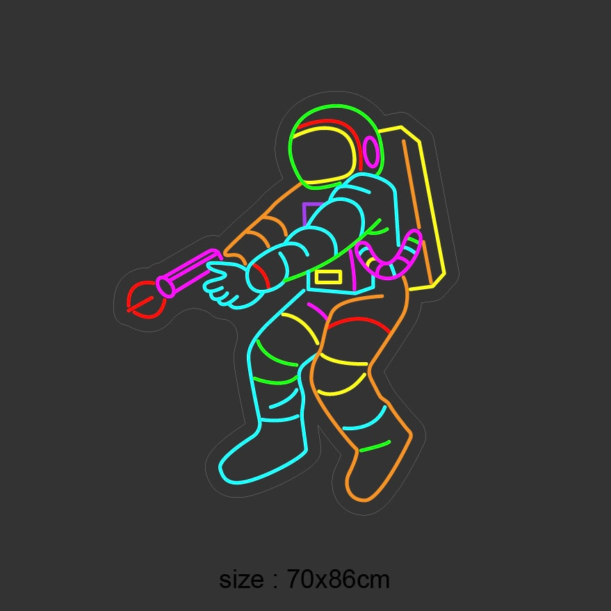 (Spaceman) LED NEONSKILT. 86x70 cm. Bestilling!