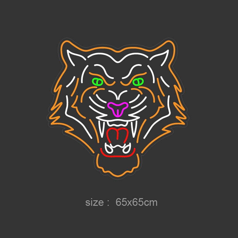 "Aggressive Tiger" LED NEONSKILT. Bestilling!