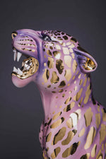 Porselen "Gull Leopard" Luksuriøs VIP. H 95 cm
