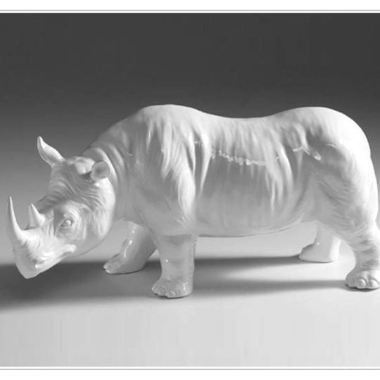 Porselen "Nesehorn" Hvit 50x25cm. Bestilling!