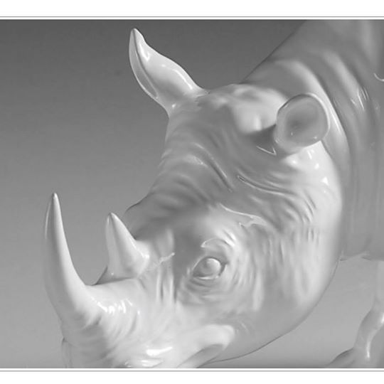 Porselen "Nesehorn" Hvit 50x25cm. Bestilling!