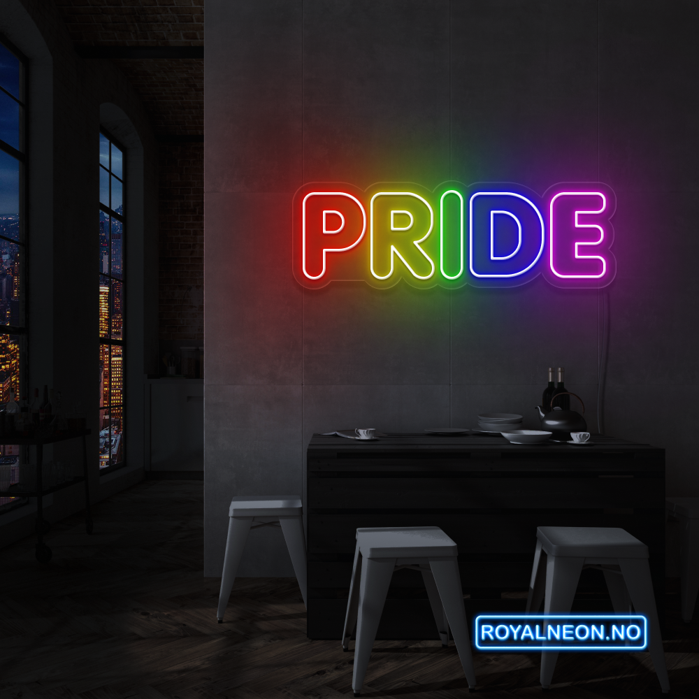 "PRIDE" LED NEONSKILT. Bestilling!