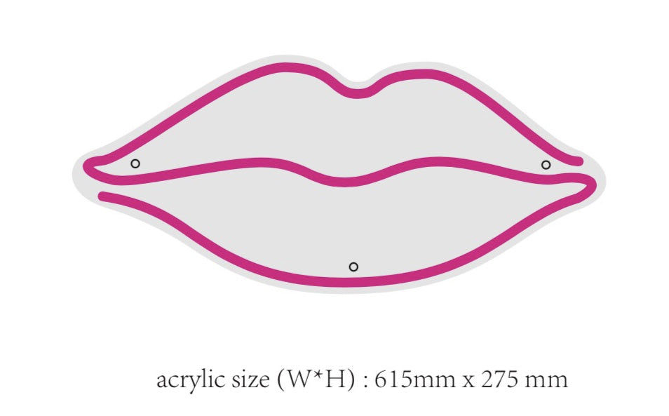 Neonskilt "Kyssemunn" Hot pink. Bestilling!