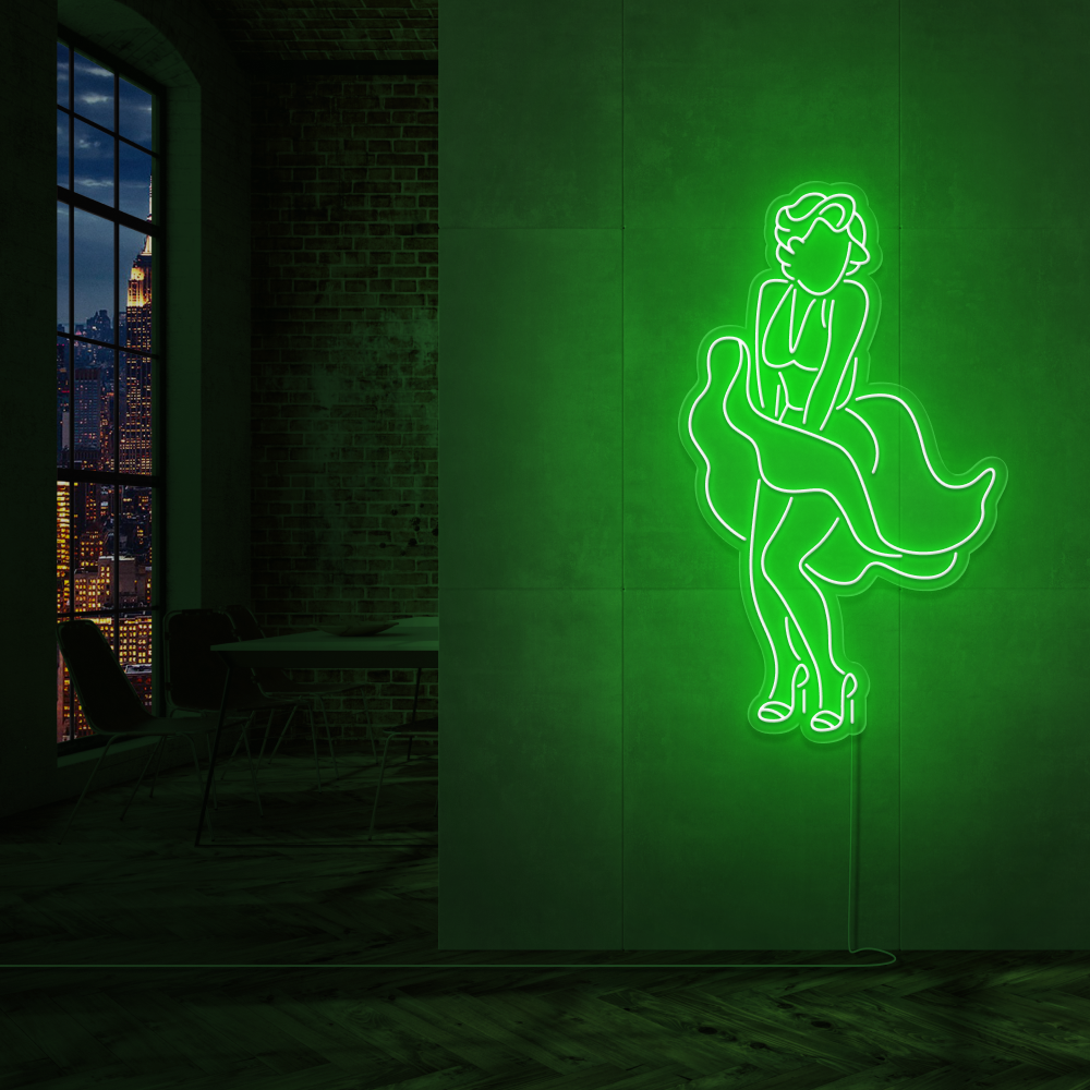"Marilyn Monroe" Led Neonskilt. Ensfarget - Bestilling!