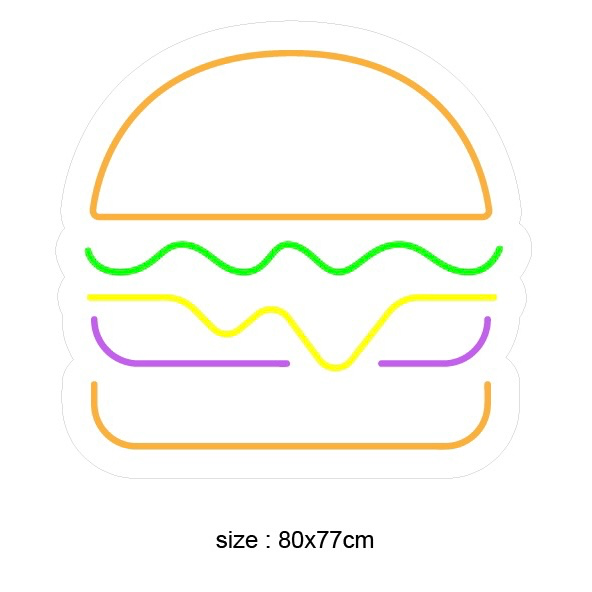 (HAMBURGER) LED NEONSKILT.Bestilling!