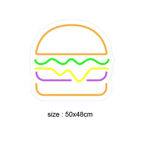 (HAMBURGER) LED NEONSKILT.Bestilling!
