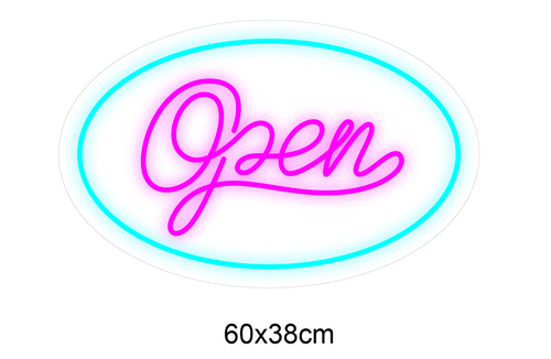 "Open, frame" Led Neonskilt - Bestilling!