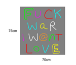 "FUCK WAR" Speil med Led Neonskilt.