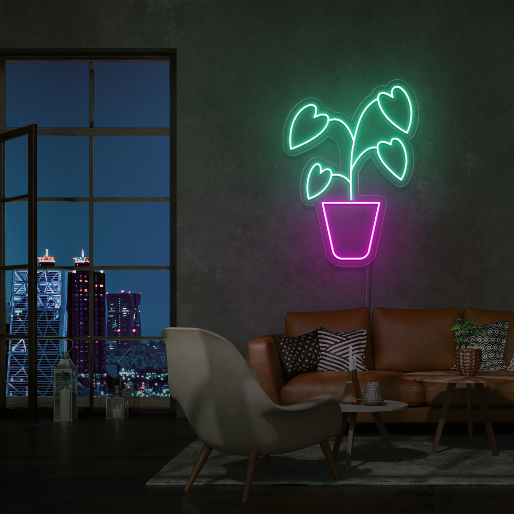 "Plante Monstera" Led Neonskilt - Bestilling!