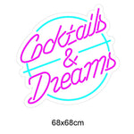 "Cocktails & Dreams" Led neonskilt. Bestilling!
