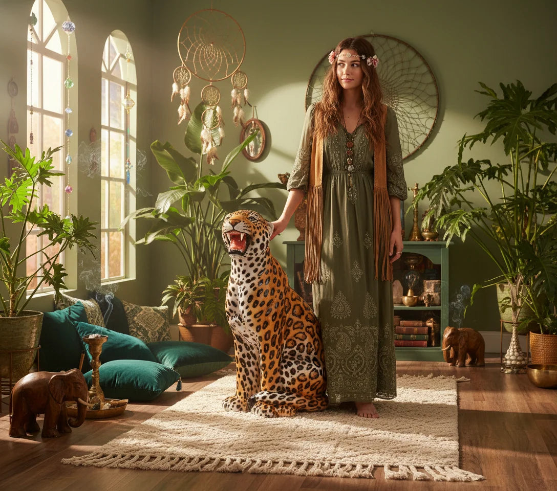 "Leopard" Porselen - XL 86 cm. Bestilling!