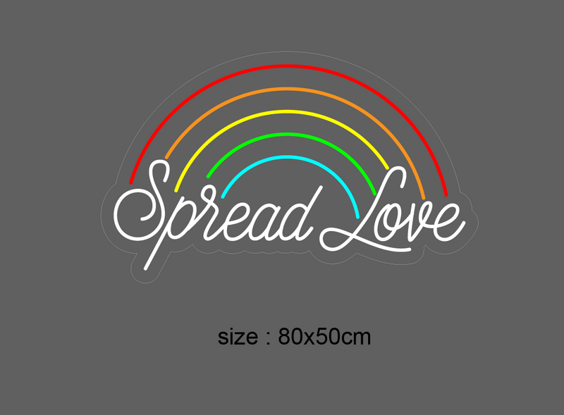 "Spread Love" Led Neonskilt - Bestilling!