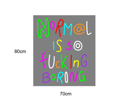 "NORMAL" Speil med Led Neonskilt!