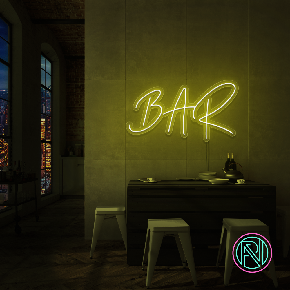 "BAR" Led neonskilt. 55x100cm. Bestilling!