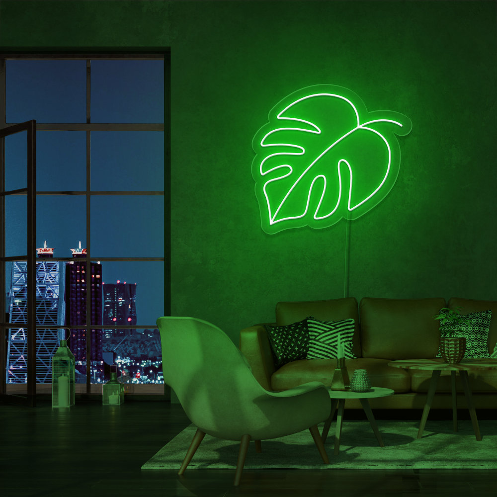 "Tropisk blad" Led neonskilt. Bestilling!