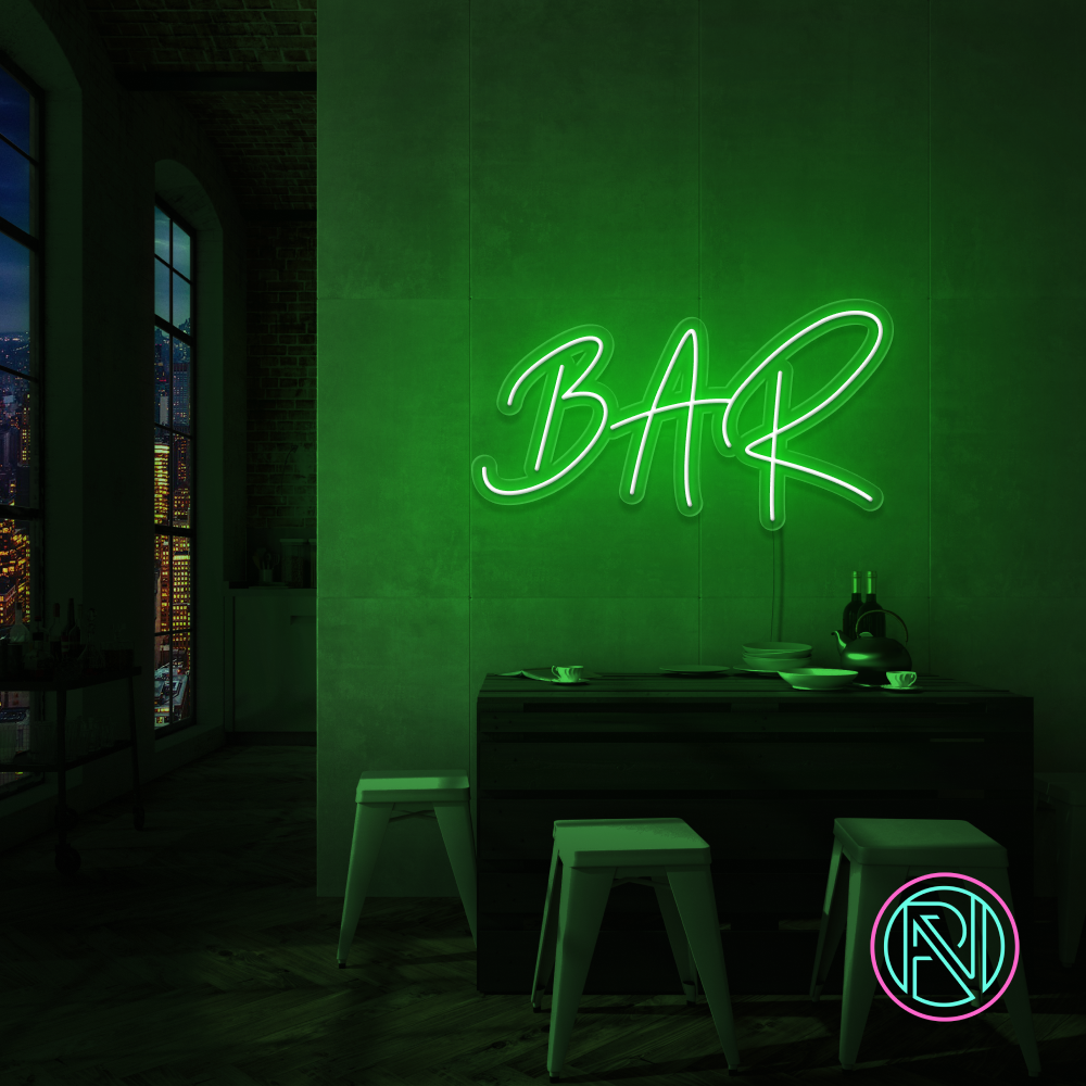"BAR" Led neonskilt. 55x100cm. Bestilling!