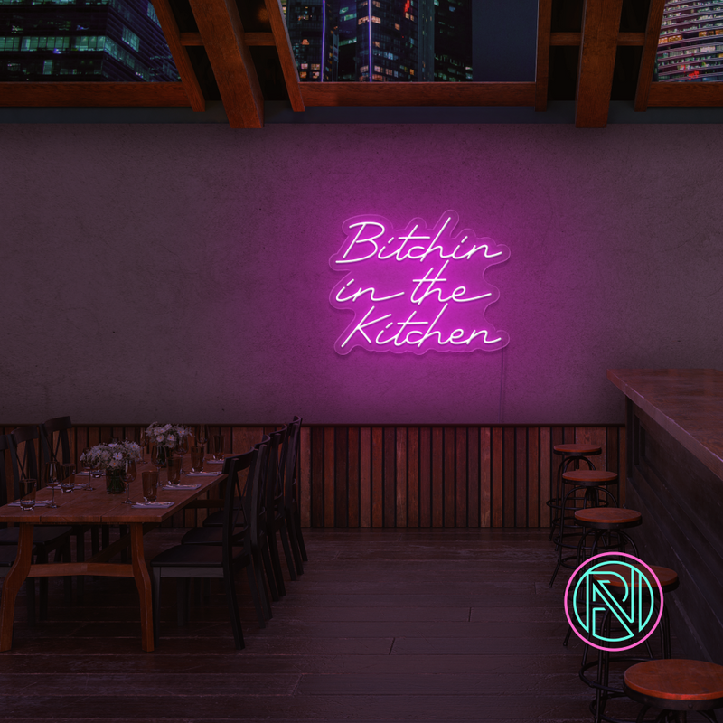 "Bitchin in the Kitchen" Led neonskilt - Bestilling!