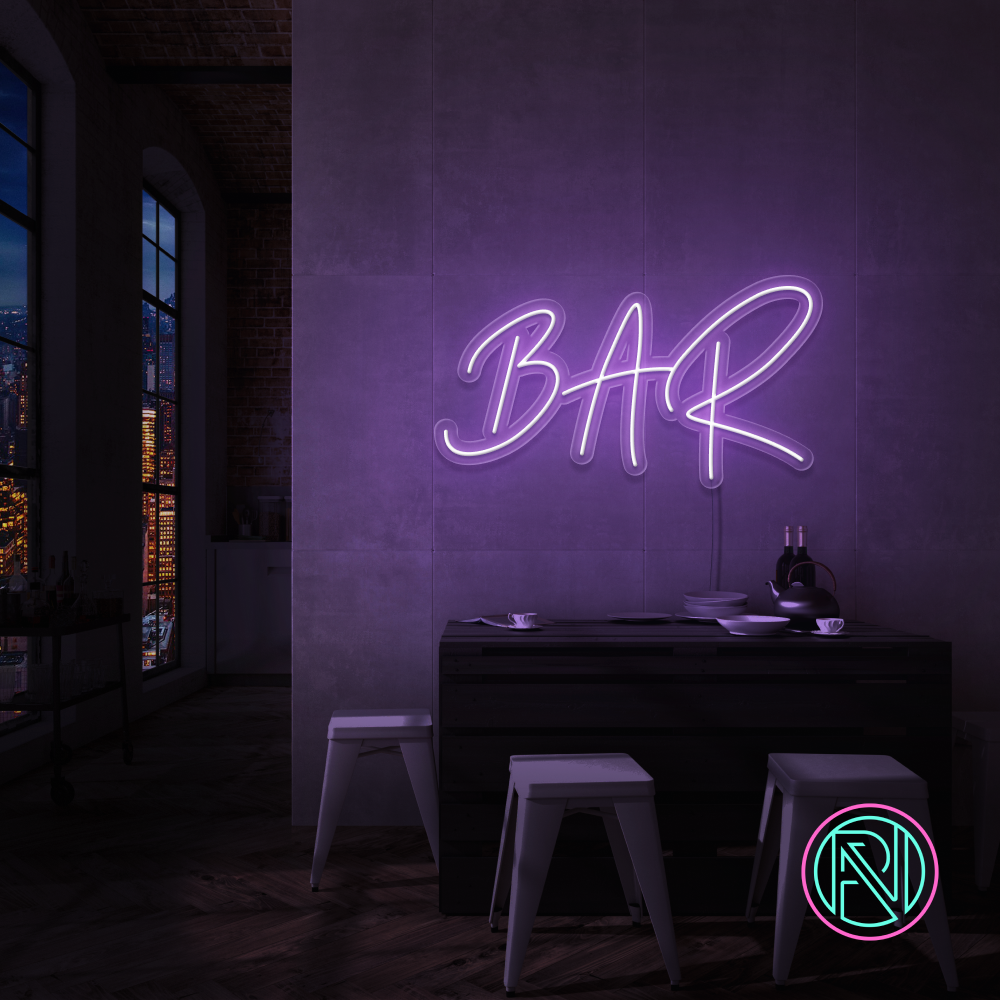 "BAR" Led neonskilt. 55x100cm. Bestilling!