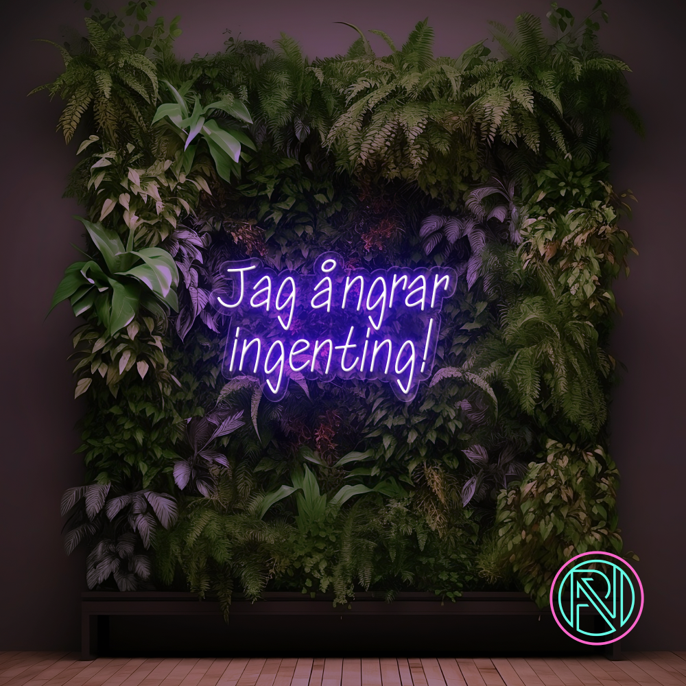 "Jag ångrar ingenting!"LED NEONSKILT. Bestilling!