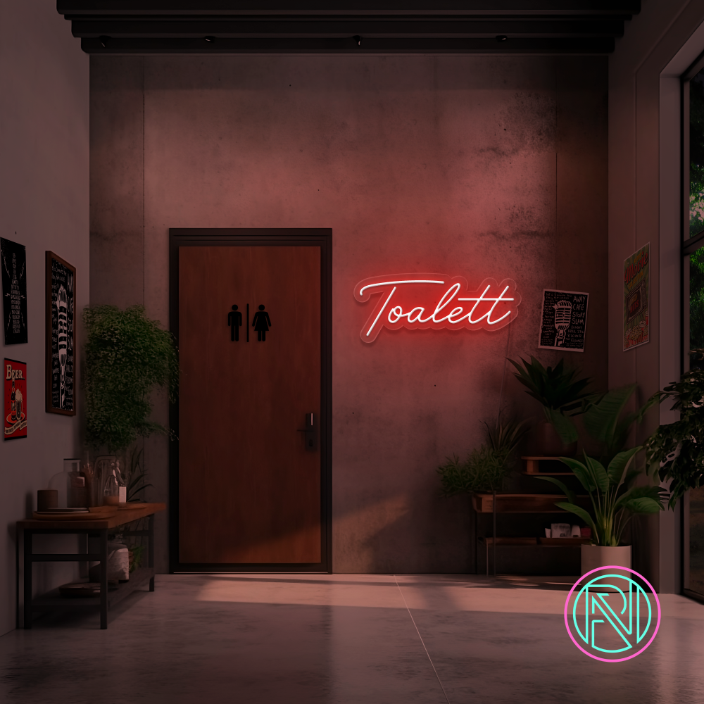 "Toalett" Led neonskilt. Bestilling! 14 farger