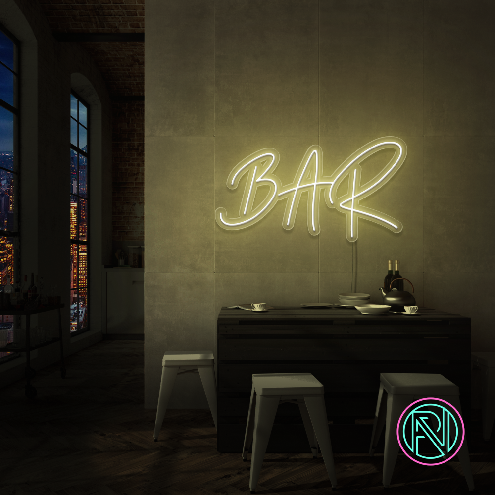 "BAR" Led neonskilt. 55x100cm. Bestilling!