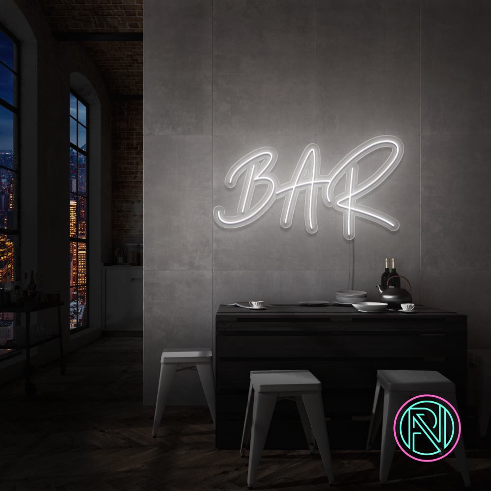 "BAR" Led neonskilt. 55x100cm. Bestilling!