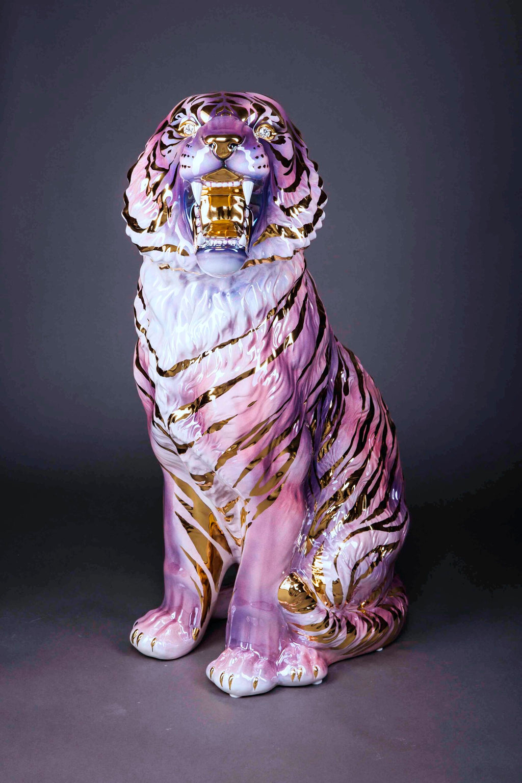 Porselen "Gull Tiger" Luksuriøs! H 92 cm. Bestilling!