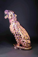 Porselen "Gull Leopard" Luksuriøs VIP. H 95 cm. Bestilling