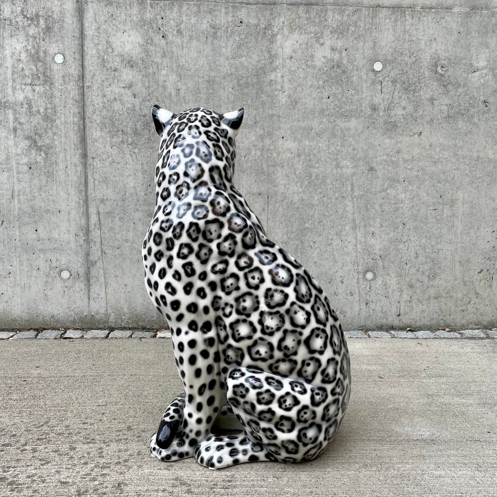 Porselen "Jaguar" 88cm. Svart og Hvit. Bestilling!
