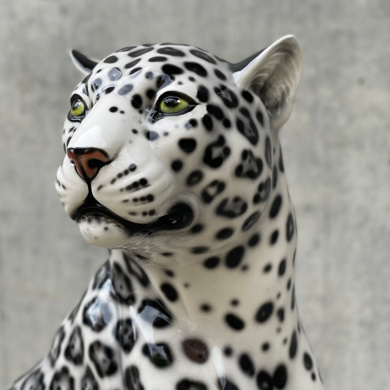 Porselen "Jaguar" 88cm. Svart og Hvit. Bestilling!