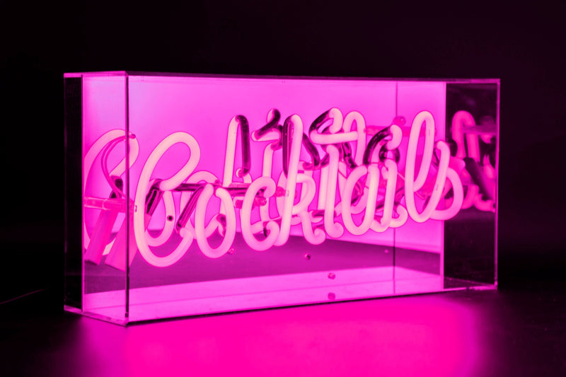 Neon "Cocktails" Pink. Akrylboks