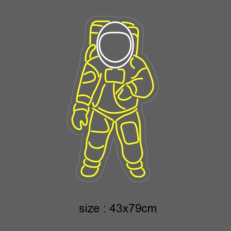 Neonskilt "SPACEMAN" Speil. Gold Yellow