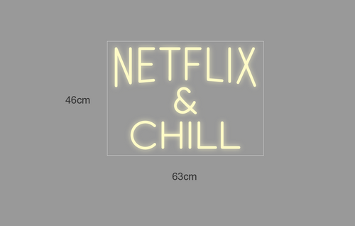 "NETFLIX & CHILL" LED NEONSKILT. Cool white.