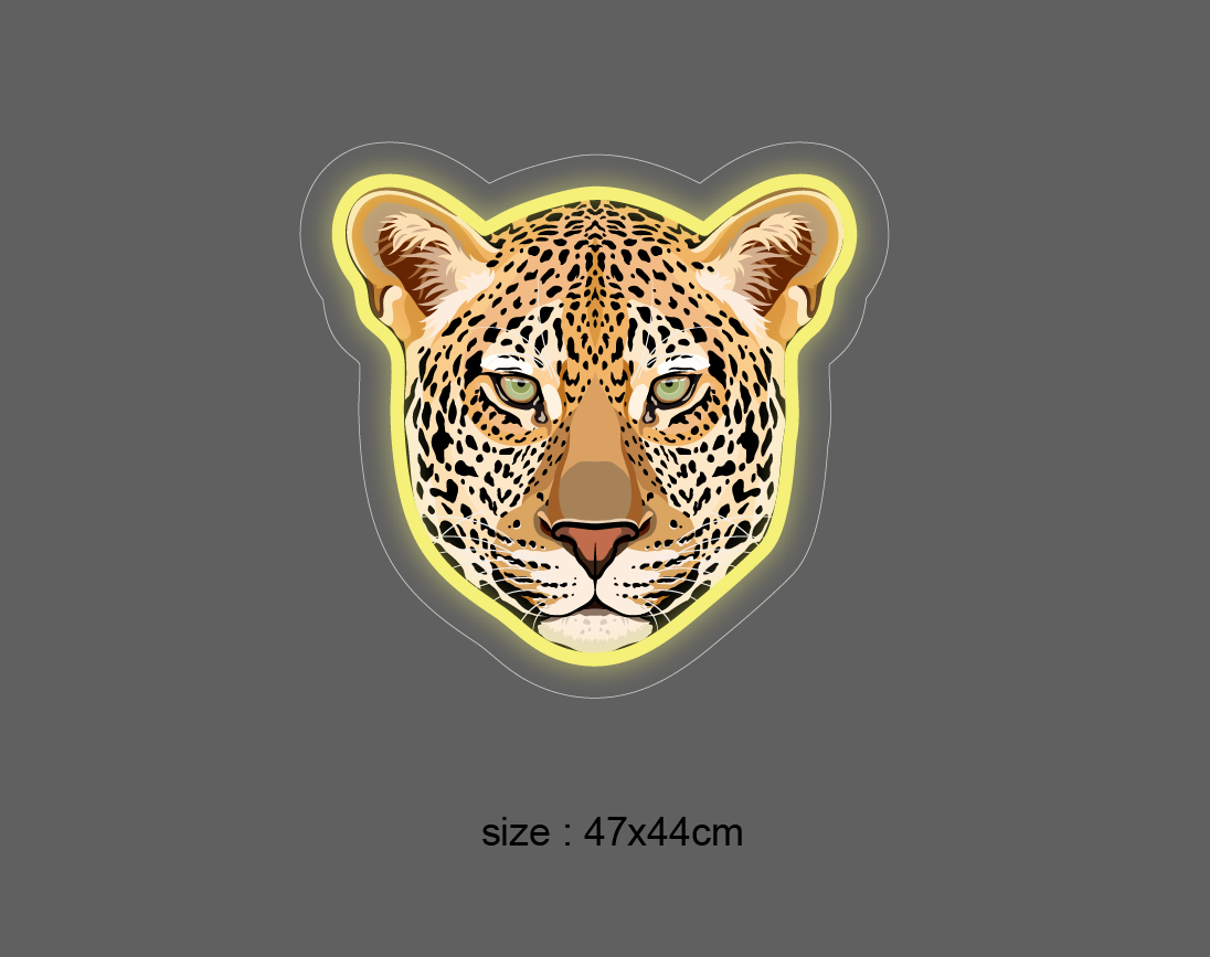 "Leopard" LED NEONSKILT. Warm white