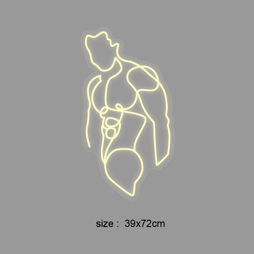 "Torso" LED NEONSKILT. Warm white.